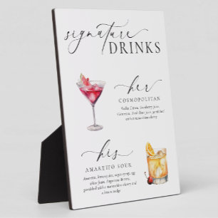 Ellesmere Modern Minimal Signature Drinks Sign Plaque