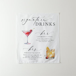 Ellesmere Modern Minimal Signature Drinks Sign Tapestry