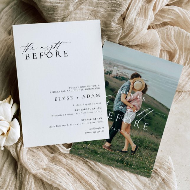 Ellesmere Modern Minimalist Rehearsal Dinner Invitation (Teh Night Before Wedding Rehearsal Invitation_Ellesmere)