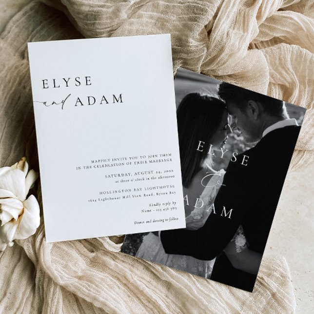 Ellesmere Modern Minimalist Wedding Invitation (Photo Wedding Invitation Ellesmere Modern Minimalist Wedding)