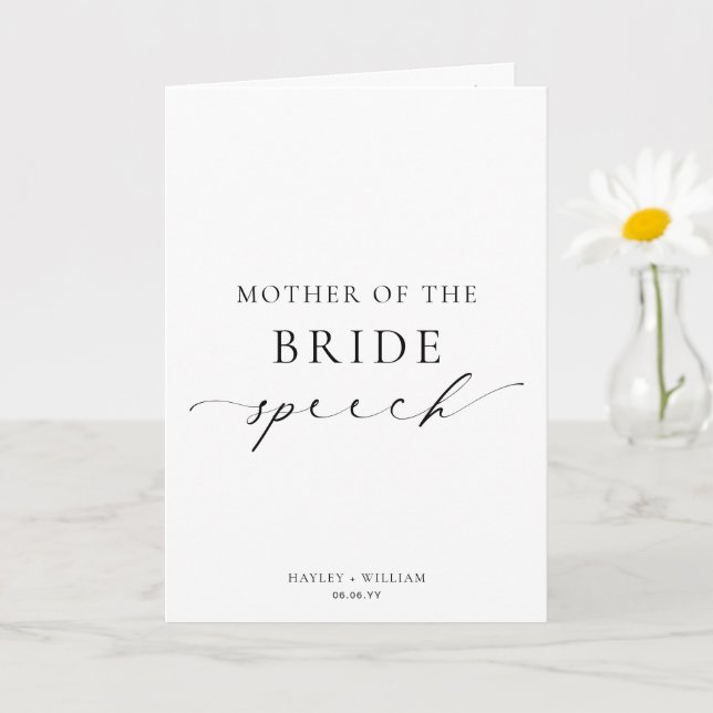 Ellesmere Mother Of The Bride Wedding Speech Card (Small Plant)
