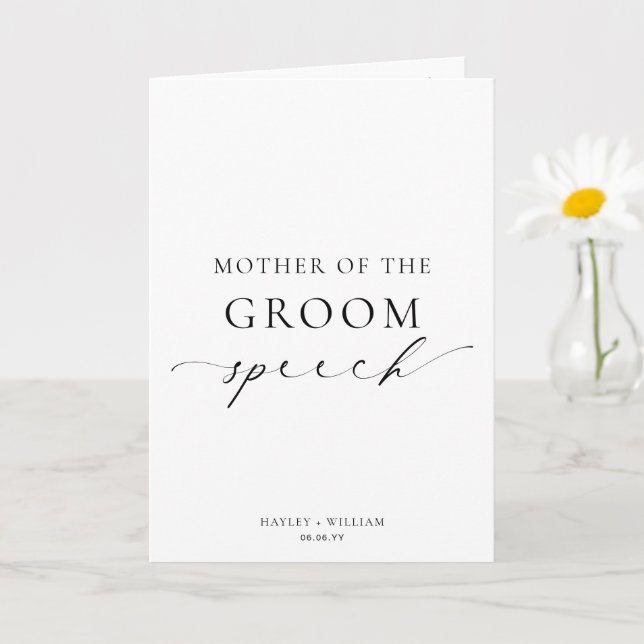 Ellesmere Mother Of The Groom Wedding Speech Card (Small Plant)