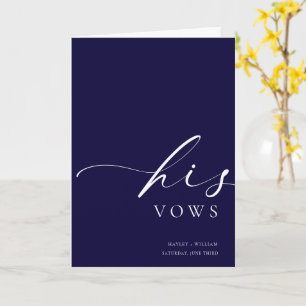 Ellesmere Navy His Vows Wedding Card