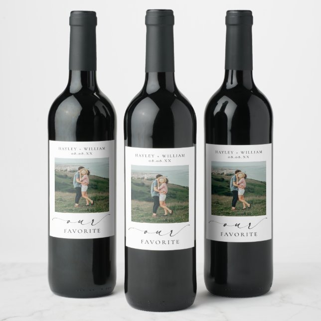 Ellesmere Our Favourite Photo Favour Wine Label (Bottles)
