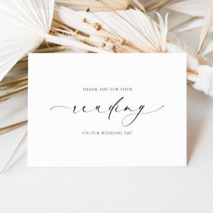 Ellesmere Thank You For Your Reading Wedding Card