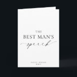 Ellesmere The Best Man's Wedding Speech Card<br><div class="desc">This Ellesmere wedding card features a modern minimalist design on a white background for a clean and simple look. The script heading is an image that cannot be edited. All of the other text is fully editable. For more advanced customisation of this design, simply select the "Customise It" button above....</div>