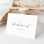 Ellesmere To My Bridesmaid Wedding Day Card<br><div class="desc">The Ellesmere wedding day card features a modern minimalist design on a white background for a clean and simple look. The script heading is an image that cannot be edited. All of the other text is fully editable. For more advanced customisation of this design, simply select the "Customise It" button...</div>