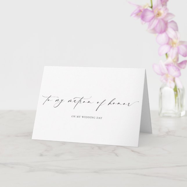 Ellesmere To My Matron Of Honour Wedding Day Card (Orchid)