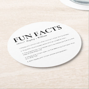 Ellesmere Wedding Fun Facts Round Paper Coaster