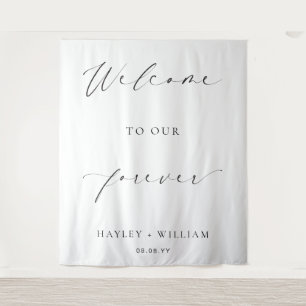 Ellesmere Welcome To Our Forever Wedding Backdrop Tapestry