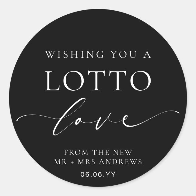 Ellesmere Wishing You A Lotto Love Wedding Classic Round Sticker (Front)