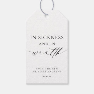EllesmereIn Sickness and Wealth Lottery Wedding Gift Tags