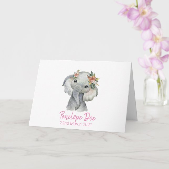Ellie Birth Card (Orchid)