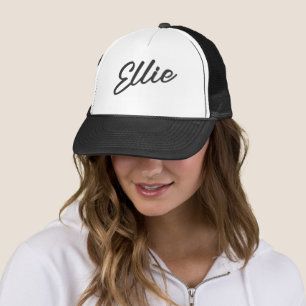 Ellie Custom White And Black Trucker Hat