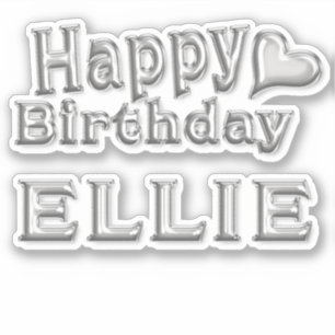 Ellie Happy Birthday silver sticker