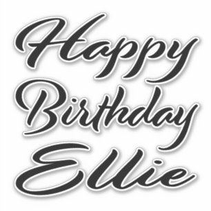 Ellie name first name black sticker birthday