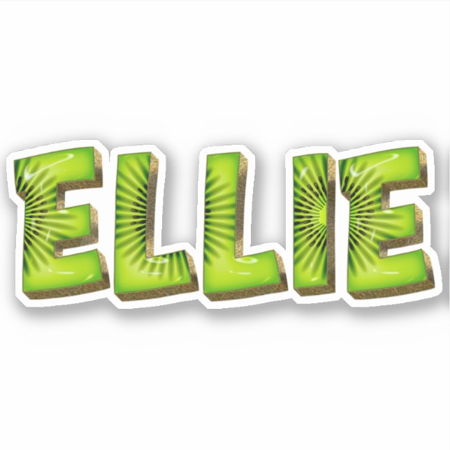 Ellie Name Kiwi Design Decal Sticker (Front)