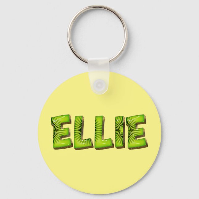 Ellie Name Kiwi Design Key Ring (Front)