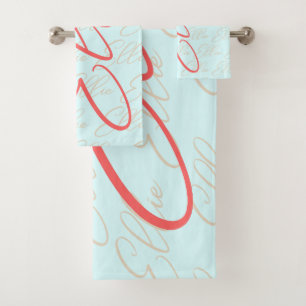 Ellie Repeating Name Pattern  Bath Towel Set