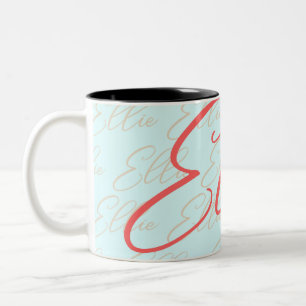 Ellie Repeating Name Pattern Two-Tone Coffee Mug