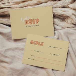 ELLIE Retro Bold & Modern Typography Wedding RSVP Card