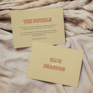 ELLIE Simple Retro Modern Wedding Details Enclosure Card