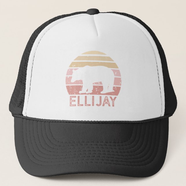 Ellijay Georgia Retro Bear Trucker Hat (Front)