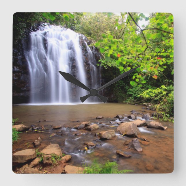 Ellinjaa waterfall, Australia Square Wall Clock (Front)
