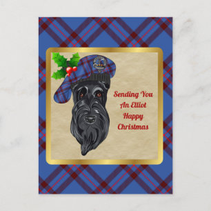 Elliot Clan Badge & Tartan Christmas Postcard