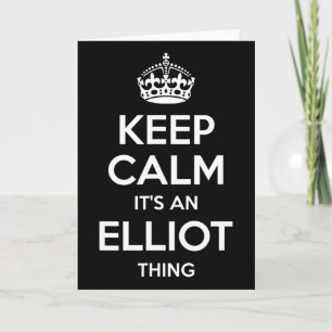 Elliot Gift Name Keep Calm Funny Personalised Joke Card