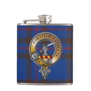 Elliot Tartan & Badge Hip Flask