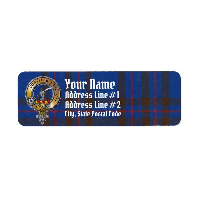 Elliot Tartan & Badge Return Address Label (Front)
