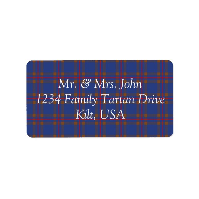 Elliot Tartan Label (Front)