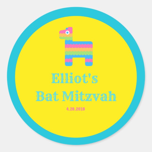 Elliot's Bat Mitzvah- candy buffet stickers (Front)