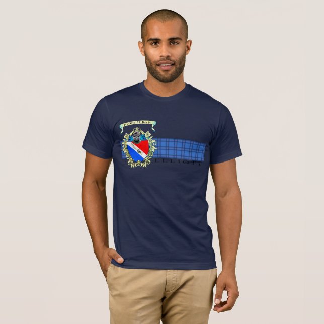 Elliott Crest & Tartan Men's Basic T-Shirt (Front Full)