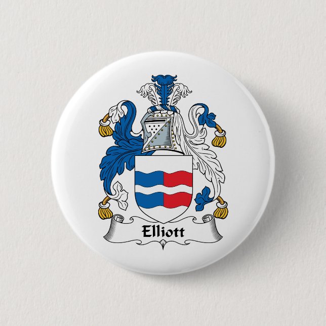 Elliott Family Crest 6 Cm Round Badge (Front)