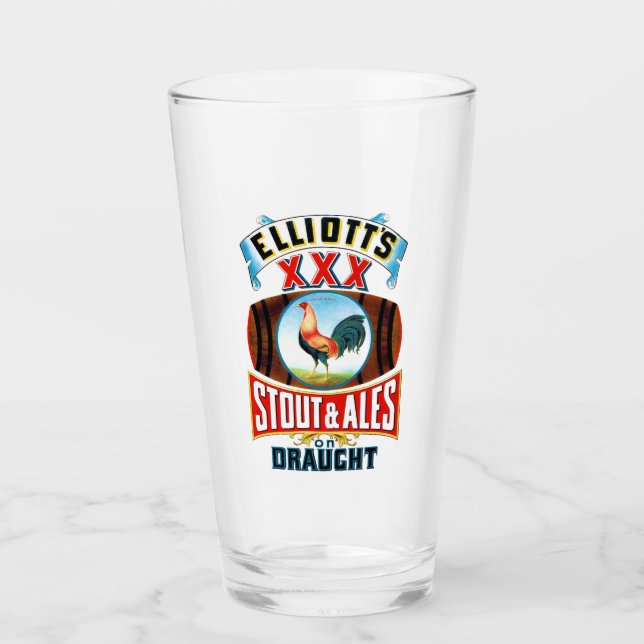 Elliott's Stout and Ale on Draught Glass (Front)
