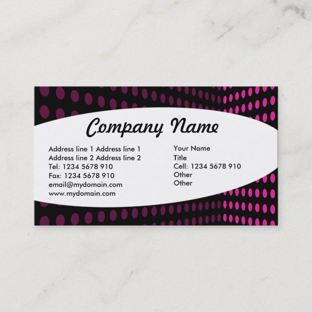 Elliptical - Tone Corner - Hot Pink Business Card (Front)
