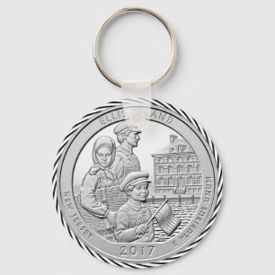 ELLIS ISLAND COIN KEY RING