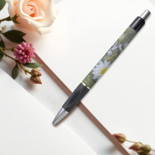 Ellis Rowan Blue White Water Lily Flowers Pen