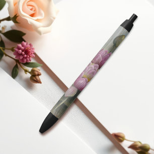 Ellis Rowan Pink Water Lily Vintage Flowers Black Ink Pen
