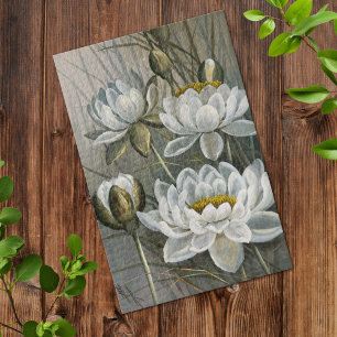 Ellis Rowan White Water Lily Vintage Flowers Jigsaw Puzzle