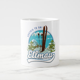Ellmau Austria to ski logo Large Coffee Mug
