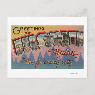 Ellsworth, Maine - Large Letter Scenes Postcard