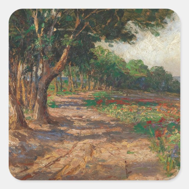 Elm-lined Promenade in Euxinograd Square Sticker (Front)
