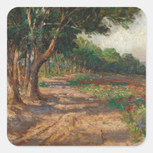 Elm-lined Promenade in Euxinograd Square Sticker