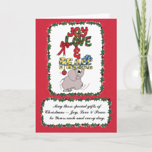 Elman the Elephant bearing Holiday Gifts Card