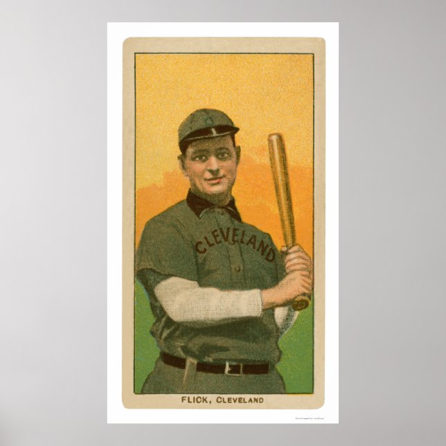 Elmer Flick Baseball Card 1909 Poster (Front)