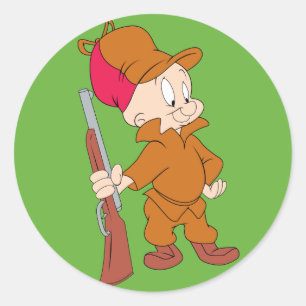 ELMER FUDD™   With Gun Classic Round Sticker