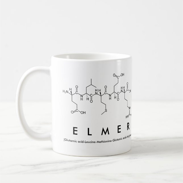 Elmer peptide name mug (Left)